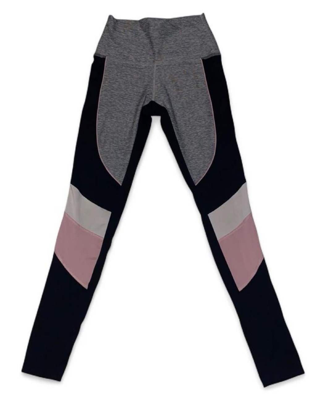 PINK Victoria's Secret Gray, Black & Pink Colorblock Leggings
